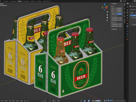 Beer Cardboard Pack 3D Model