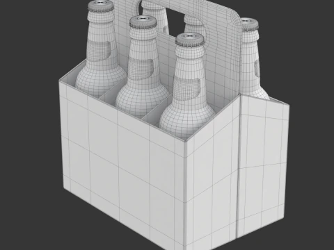 Beer Cardboard Pack 3D Model