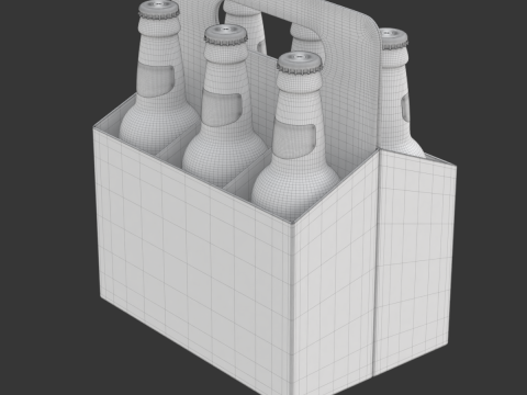 Beer Cardboard Pack Modelo 3D