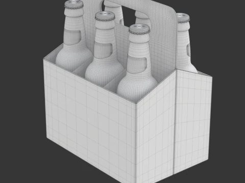 Beer Cardboard Pack 3D Model