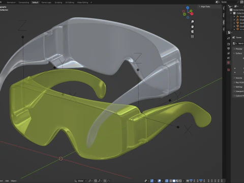 Emniyetli &Ccedil;alışma G&ouml;zl&uuml;kleri 3D Model