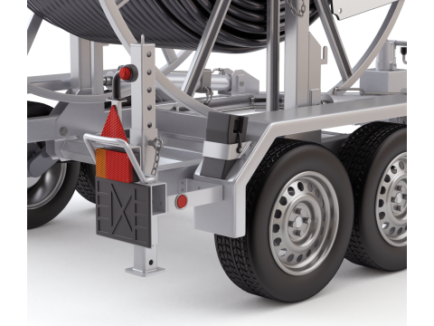 Broadband Cable Drum With Trailer 3D Модель
