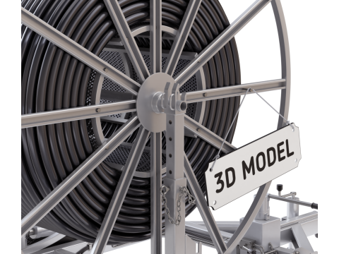 Broadband Cable Drum With Trailer 3D Модель