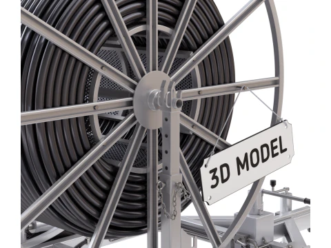トレーラー付きブロードバンド ケーブル ドラム 3Dモデル