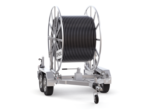 Broadband Cable Drum With Trailer 3D Модель