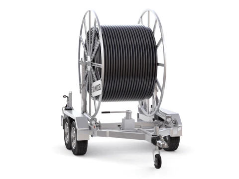 トレーラー付きブロードバンド ケーブル ドラム 3Dモデル