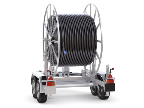 Broadband Cable Drum With Trailer 3D Модель