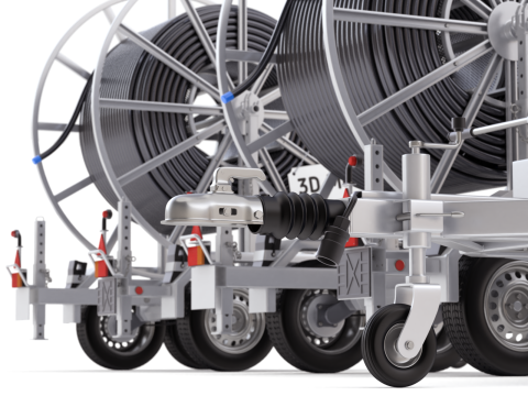 Broadband Cable Drum With Trailer 3D Модель