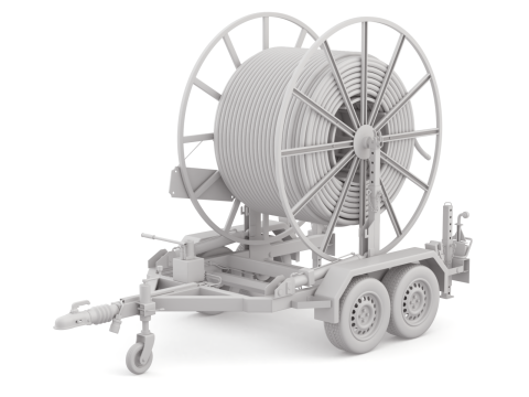 Broadband Cable Drum With Trailer 3D Модель