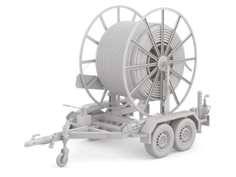 トレーラー付きブロードバンド ケーブル ドラム 3Dモデル