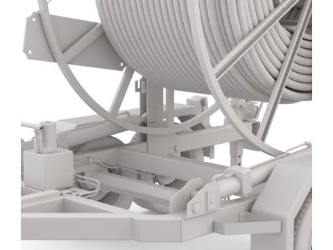Broadband Cable Drum With Trailer 3D Модель