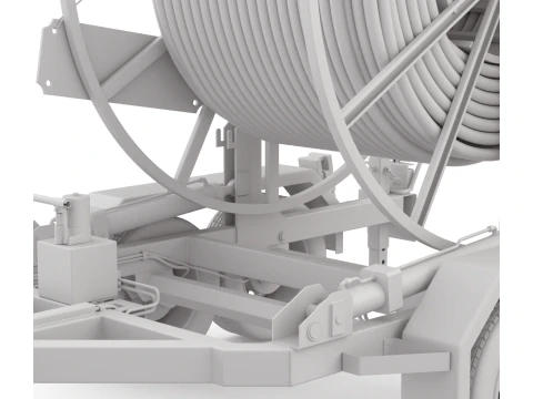 トレーラー付きブロードバンド ケーブル ドラム 3Dモデル