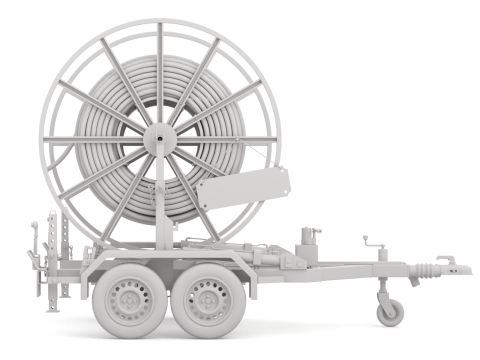 Broadband Cable Drum With Trailer 3D Модель
