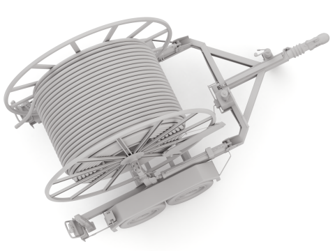 Broadband Cable Drum With Trailer 3D Модель