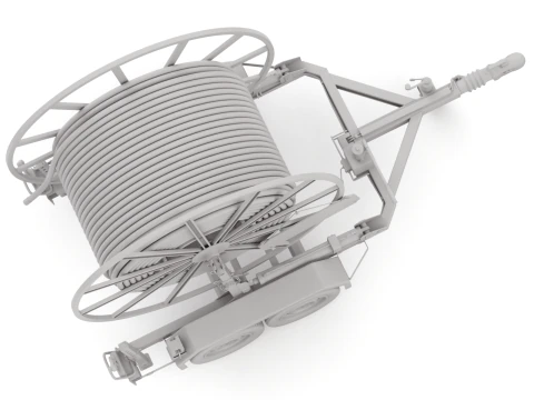 トレーラー付きブロードバンド ケーブル ドラム 3Dモデル