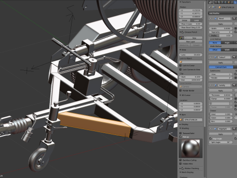 Broadband Cable Drum With Trailer 3D Модель