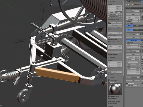 トレーラー付きブロードバンド ケーブル ドラム 3Dモデル