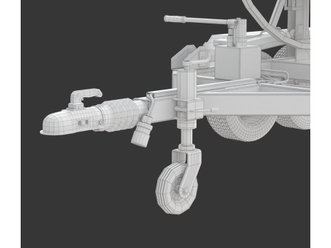 Broadband Cable Drum With Trailer 3D Модель