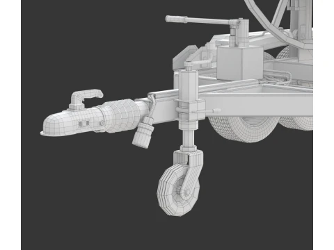 トレーラー付きブロードバンド ケーブル ドラム 3Dモデル