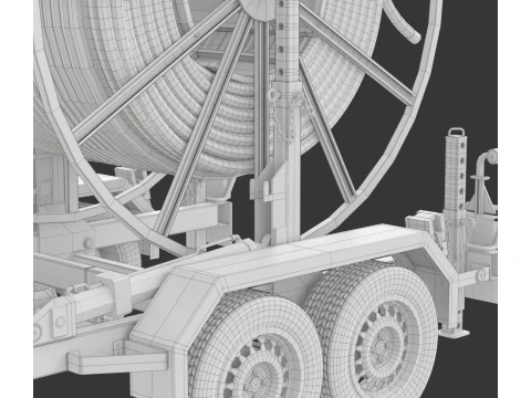 トレーラー付きブロードバンド ケーブル ドラム 3Dモデル