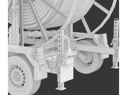 トレーラー付きブロードバンド ケーブル ドラム 3Dモデル