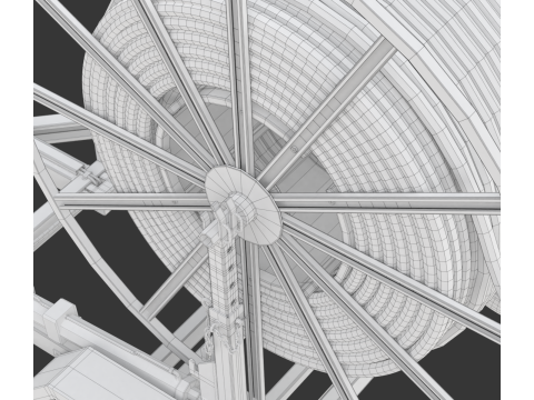 Broadband Cable Drum With Trailer 3D Модель