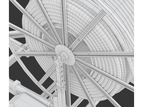 トレーラー付きブロードバンド ケーブル ドラム 3Dモデル