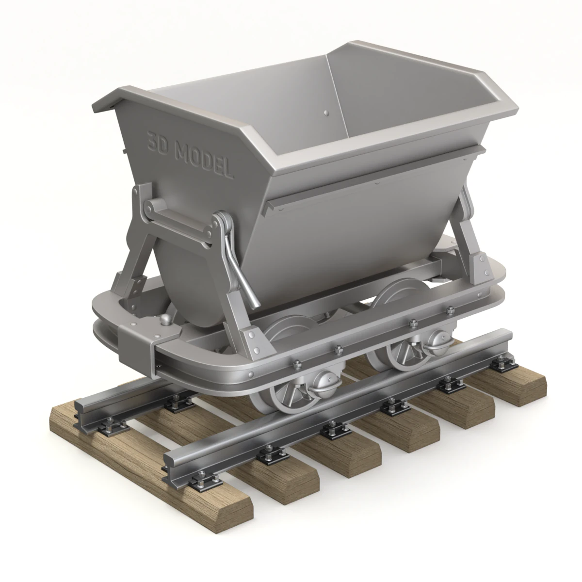 Mining Cart 3D Model .c4d .max .obj .3ds .fbx .stl .blend 