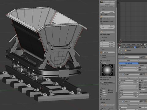 Mining Cart 3D Model
