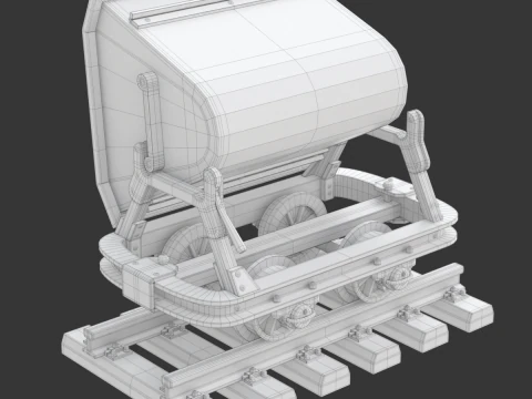 Mining Cart 3D Model