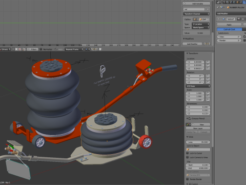 Pneumatic Jack 3D Model