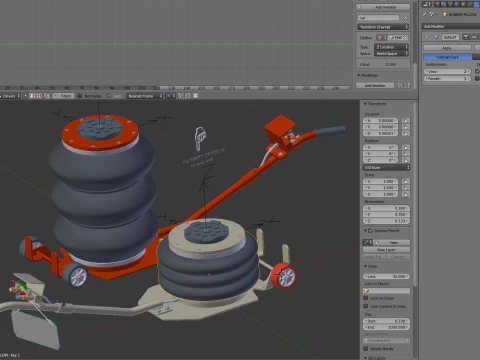 Pneumatic Jack 3D Model