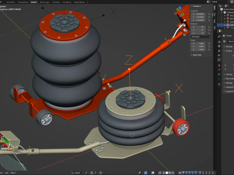Pneumatic Jack 3D Model