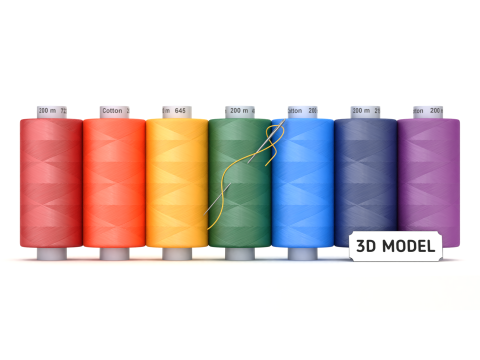 Sewing Thread Set 3D Модель