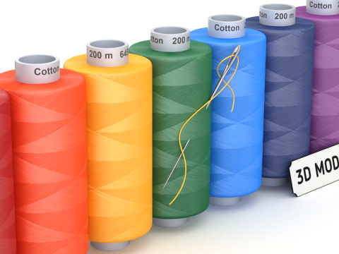 Sewing Thread Set 3D Модель