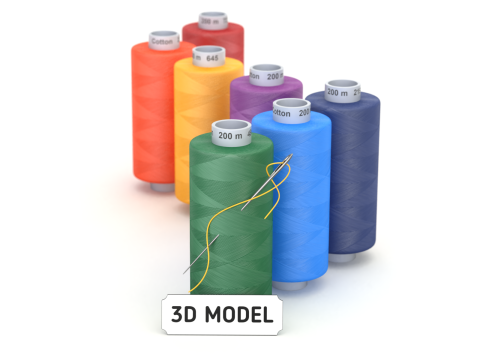 Sewing Thread Set 3D Модель