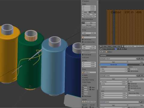 Sewing Thread Set 3D Модель