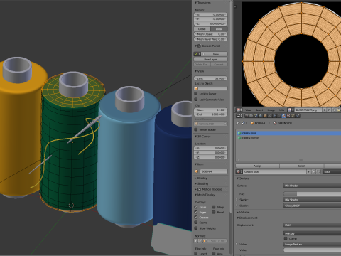 Sewing Thread Set 3D Модель