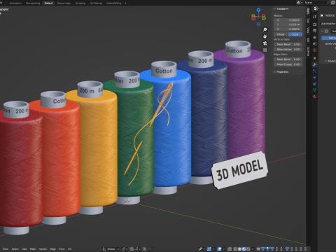 Sewing Thread Set 3D Model