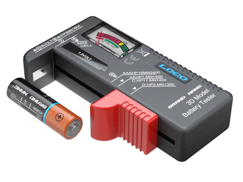 Tester per batterie con batteria AA Modello 3D