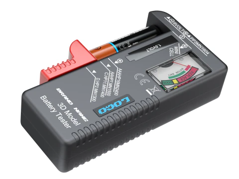 Tester per batterie con batteria AA Modello 3D