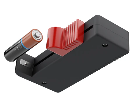 Tester per batterie con batteria AA Modello 3D