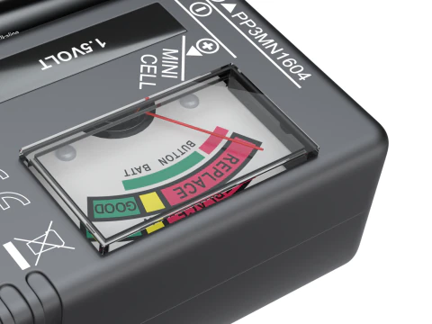 Tester per batterie con batteria AA Modello 3D