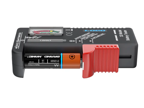 Tester per batterie con batteria AA Modello 3D