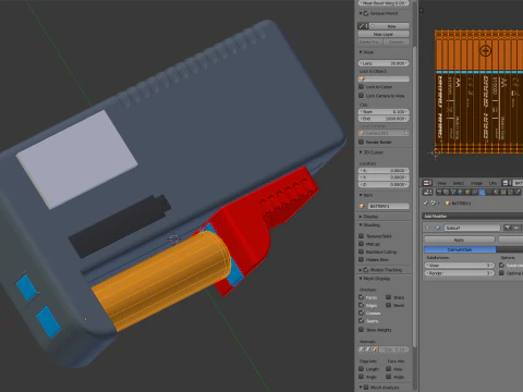 Tester per batterie con batteria AA Modello 3D