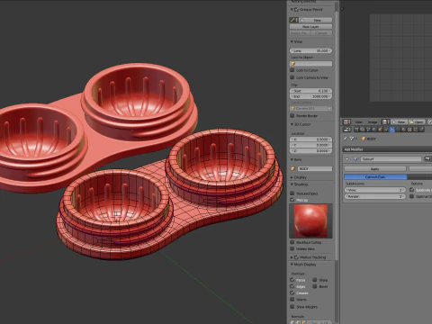 Estojo para lentes de contato Modelo 3D