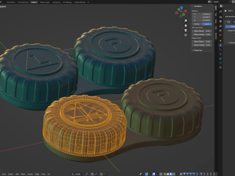 Estojo para lentes de contato Modelo 3D