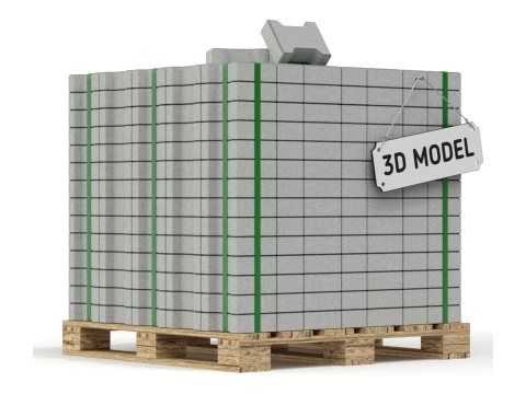Paving Stones and Wooden Pallet 3D Model