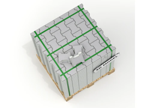 Paving Stones and Wooden Pallet 3D Model