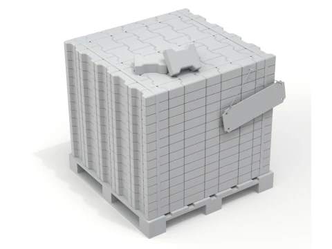 Paving Stones and Wooden Pallet 3D Model